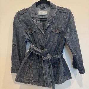 Calson belted denim jacket